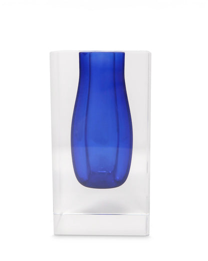 VIVIENCE - Double Wall Crystal Bud Vase Colored Inner