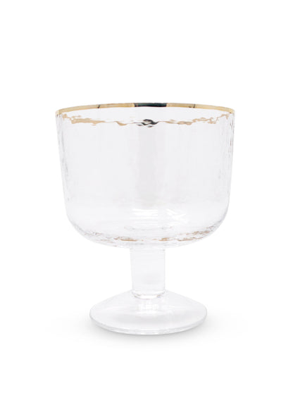 VIVIENCE - Set Of 6 Footed Dessert Bowls With Gold Rim