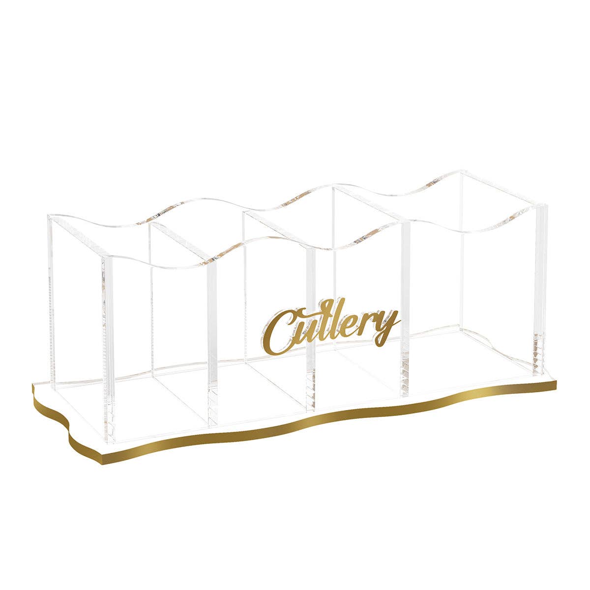 Feldart LLC - Signature Wave Cutlery Holder: Silver