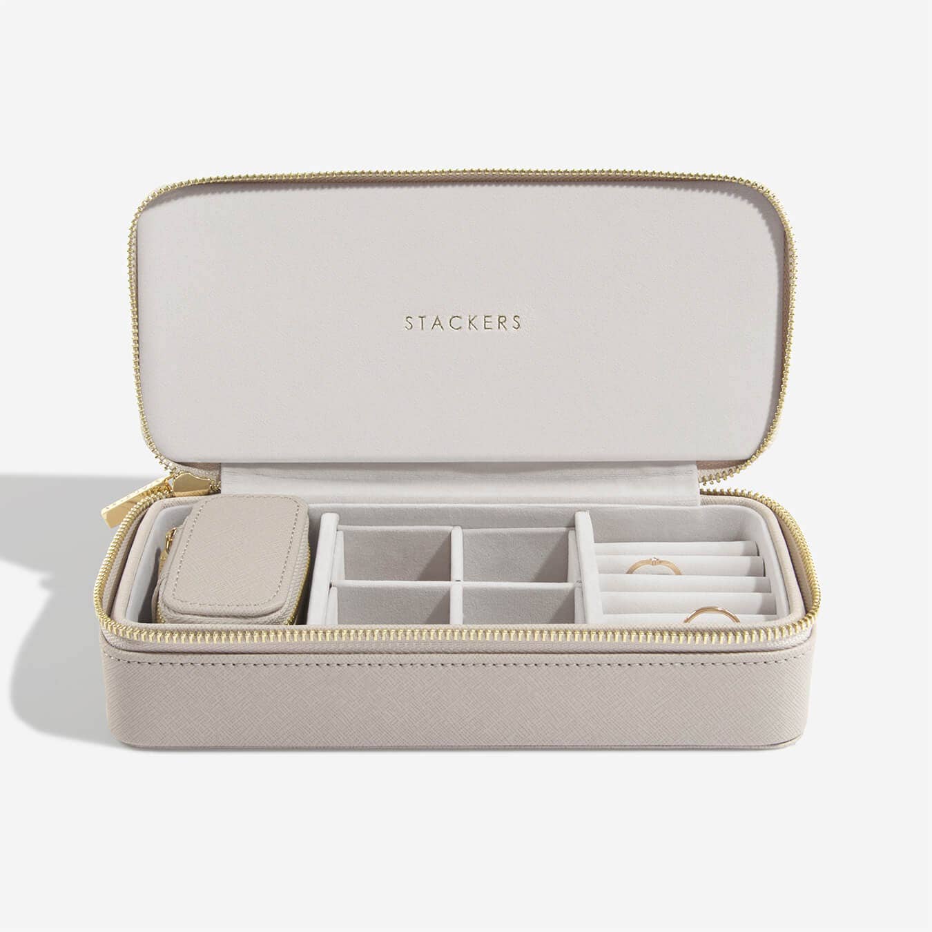 Stackers - Taupe Large Zipped Travel Jewellery Box