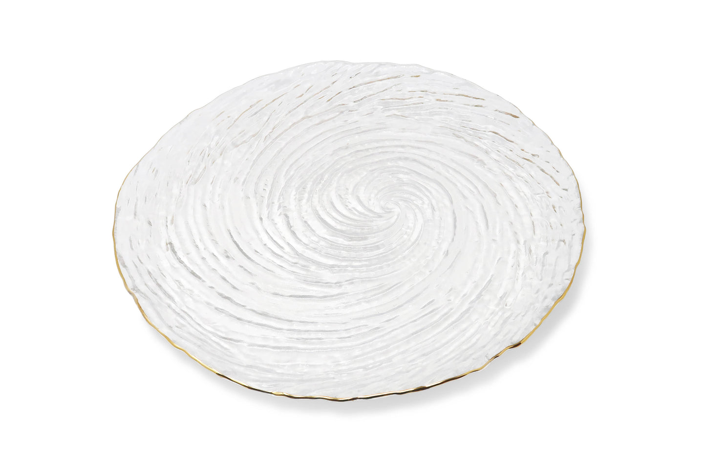 VIVIENCE - Set of 4 Glass Plates With Gold Rim