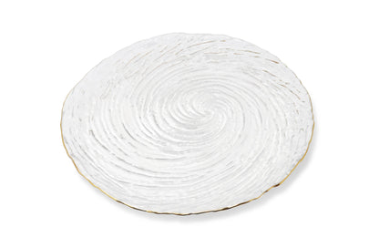 VIVIENCE - Set of 4 Glass Plates With Gold Rim