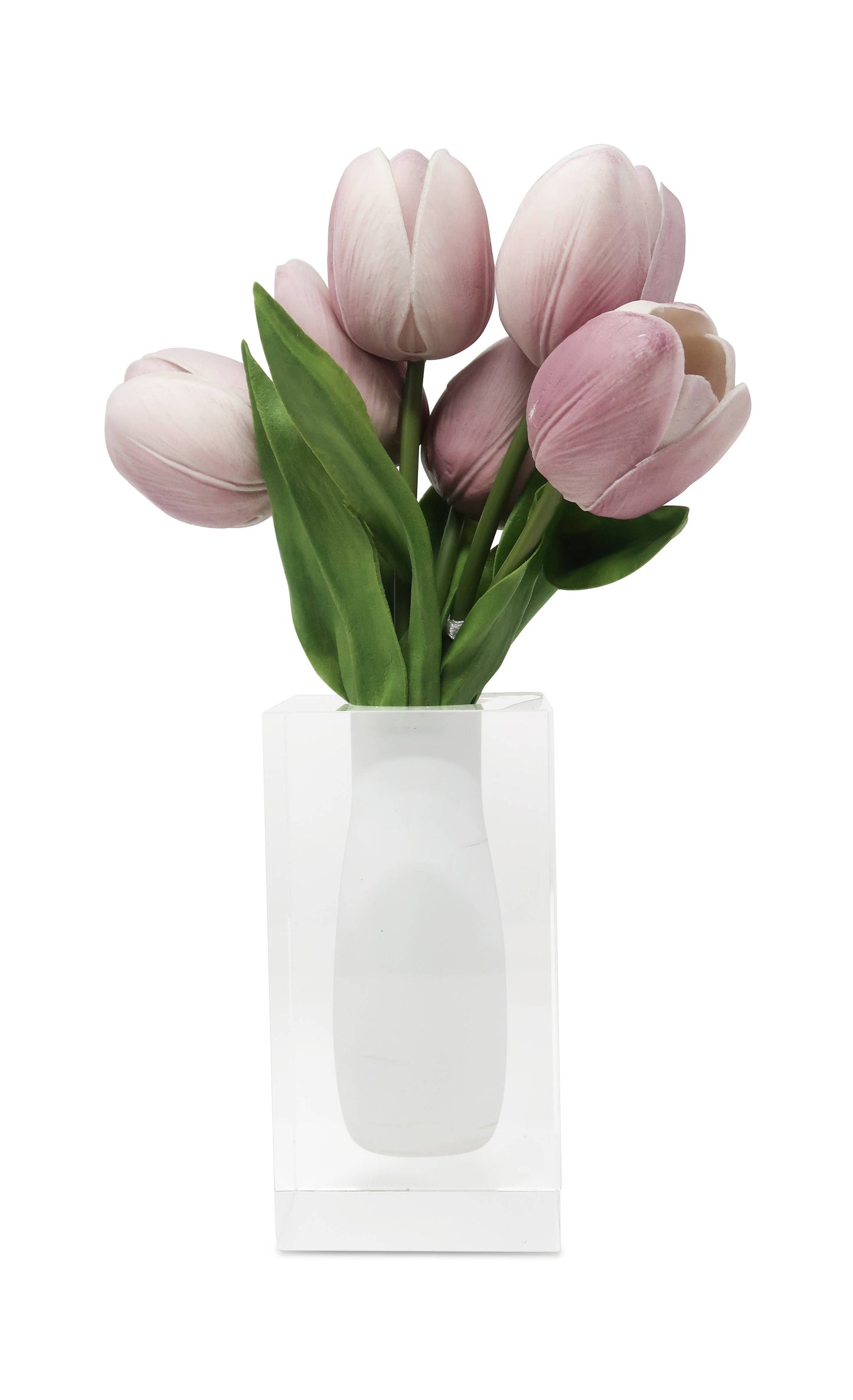 VIVIENCE - Double Wall Crystal Bud Vase Colored Inner