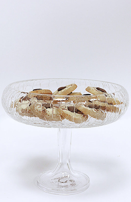 VIVIENCE -  Tall Footed Bowl with Cracked Design