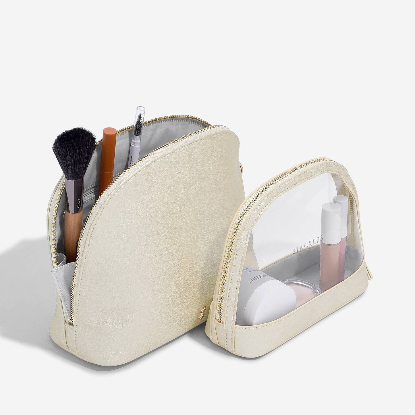 Stackers - Nested Cosmetic Bag Set of 2 - Metallic Pearl