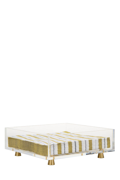 Krifts Products - Acrylic  Square Napkin Holder on Gold Legs