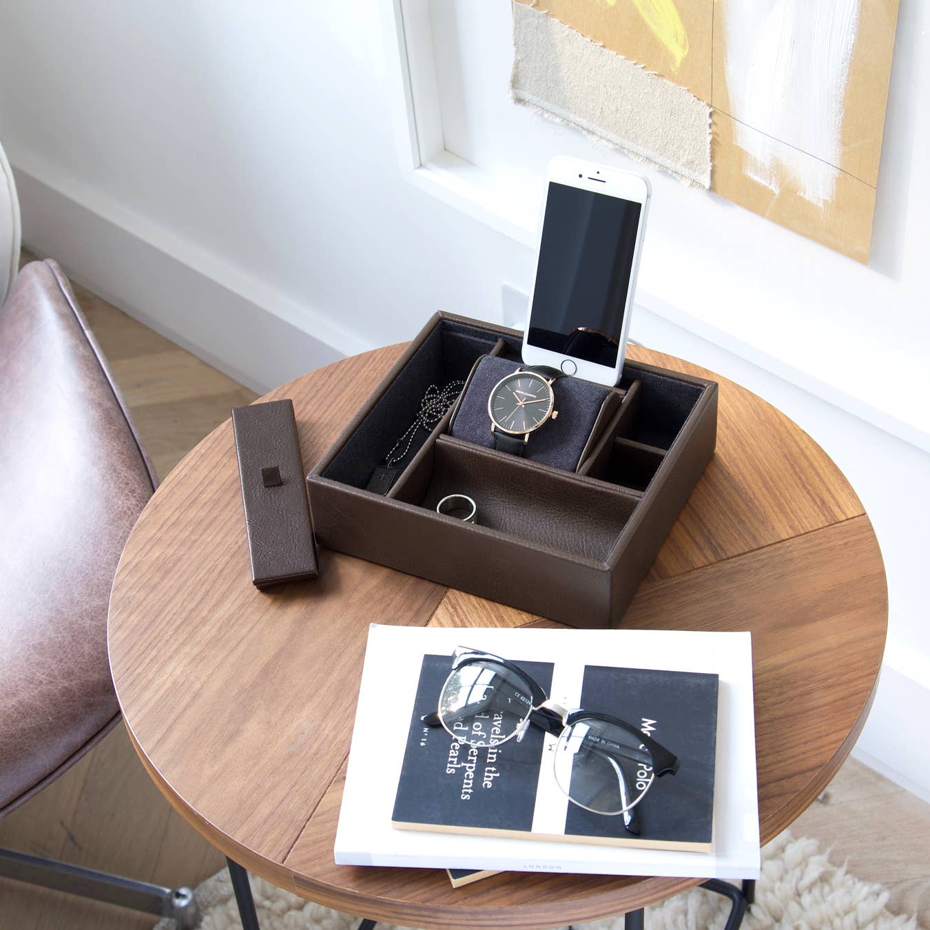 Stackers - Brown Phone Valet