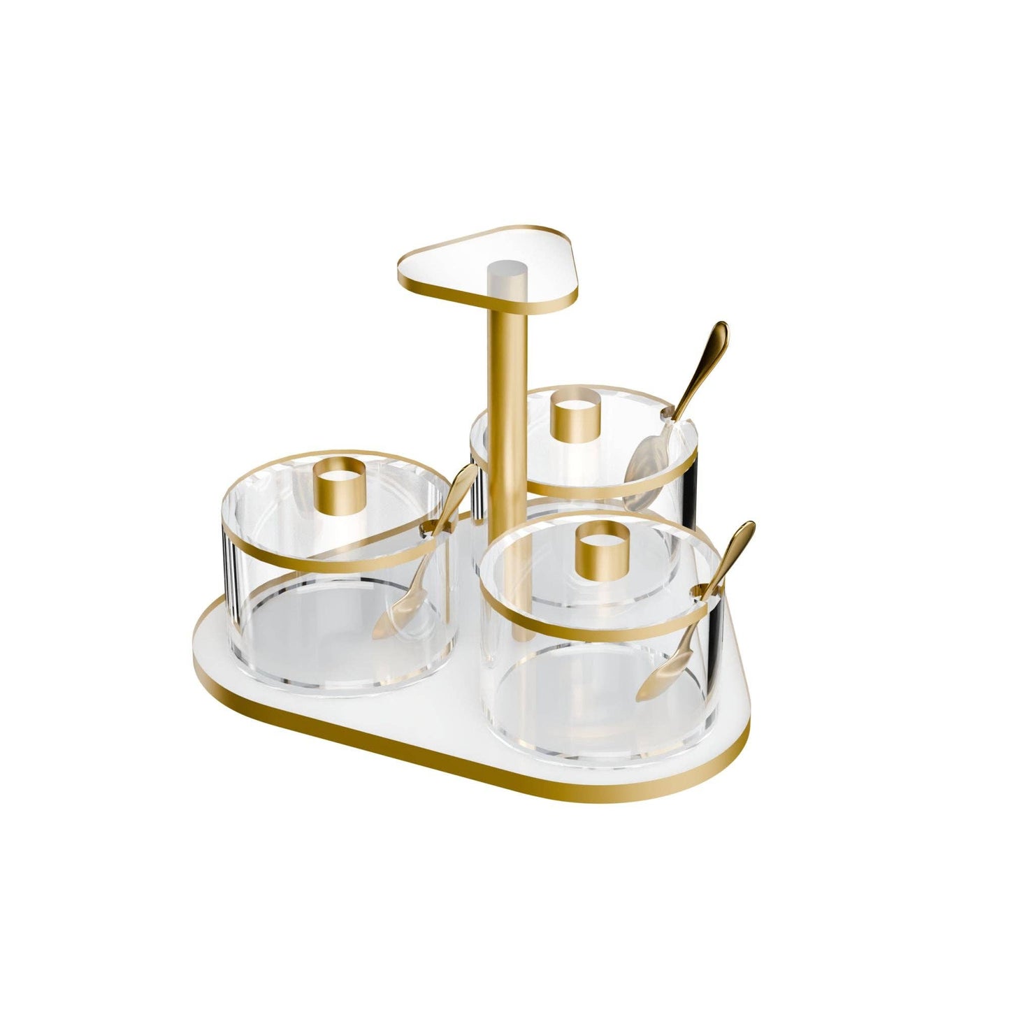 Feldart LLC - Classic Swivel Dip Dish (3 Dishes): Gold