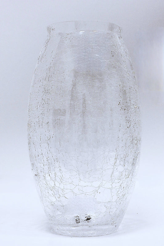 VIVIENCE - 11" Centerpiece Vase with Cracked Design