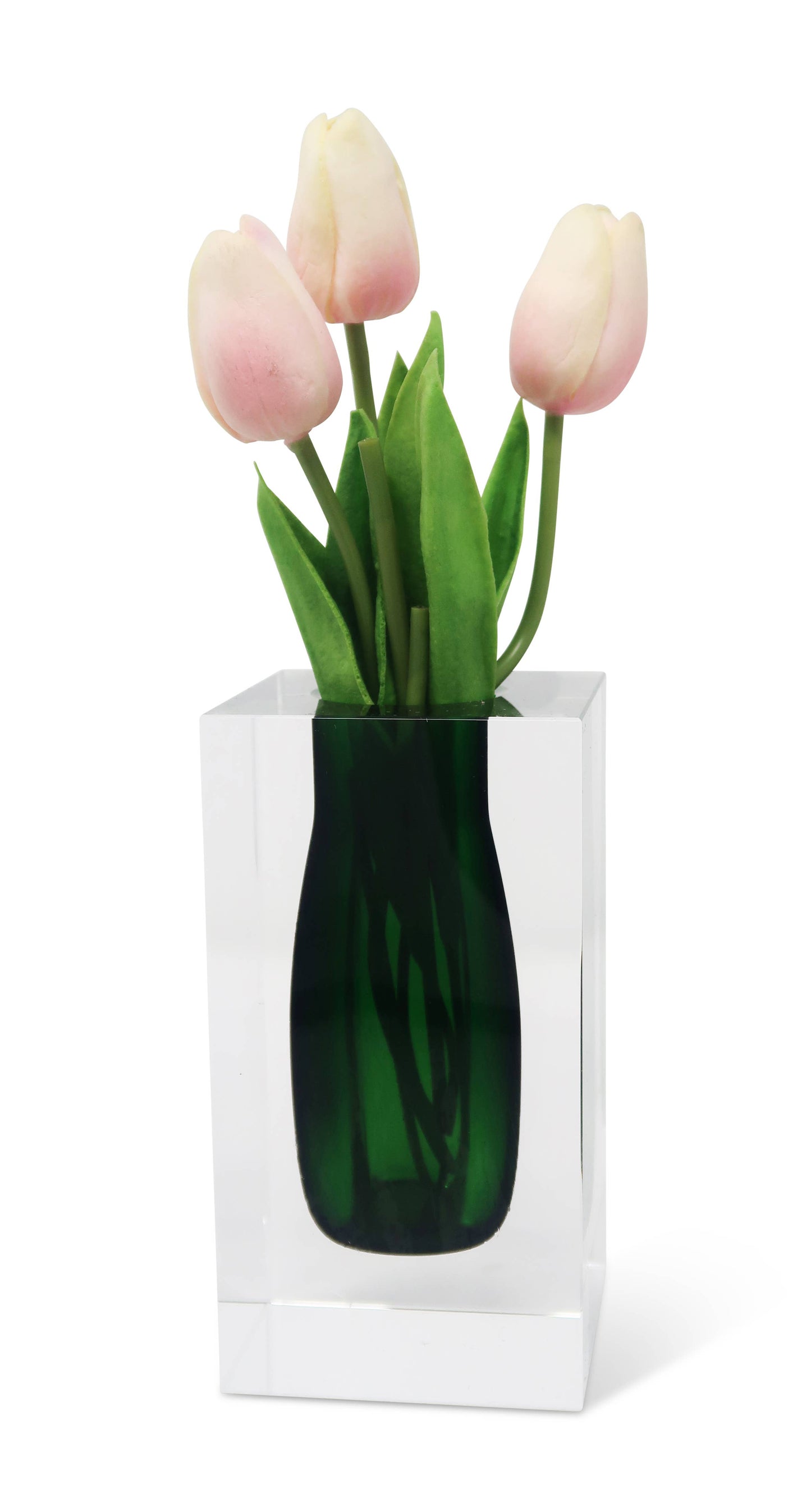 VIVIENCE - Double Wall Crystal Bud Vase Colored Inner