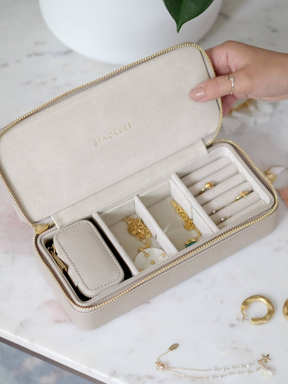 Stackers - Taupe Large Zipped Travel Jewellery Box