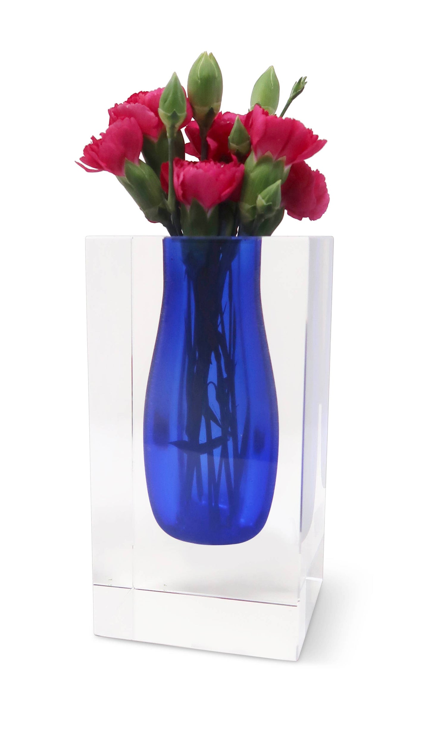 VIVIENCE - Double Wall Crystal Bud Vase Colored Inner