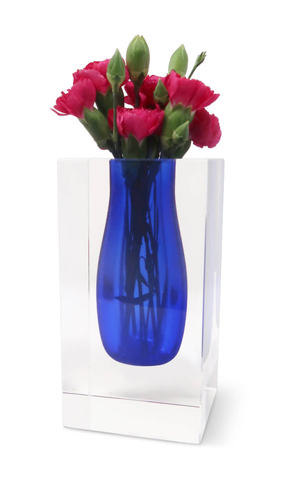 VIVIENCE - Double Wall Crystal Bud Vase Colored Inner