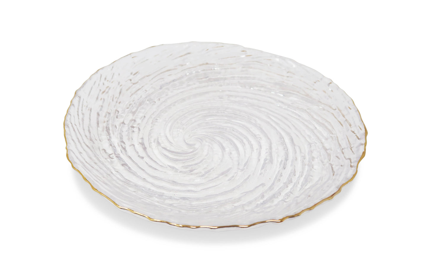 VIVIENCE - Set of 4 Glass Plates With Gold Rim