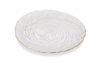 VIVIENCE - Set of 4 Glass Plates With Gold Rim