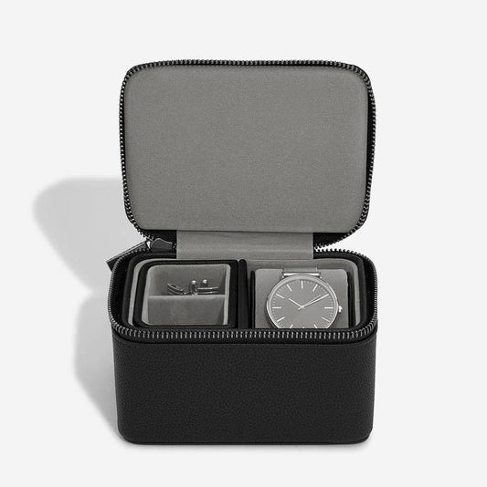 Stackers - Pebble Black Watch & Cufflink Box