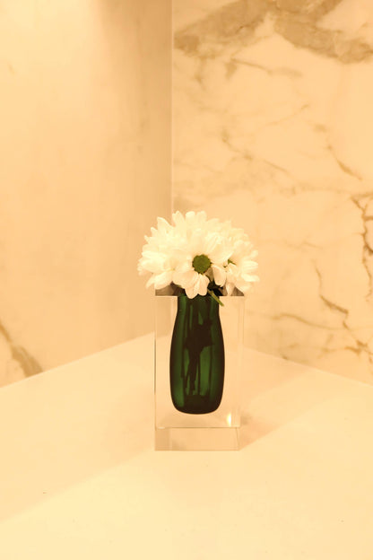 VIVIENCE - Double Wall Crystal Bud Vase Colored Inner