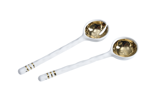 Pampa Bay - Porcelain Salad Server Set Gold